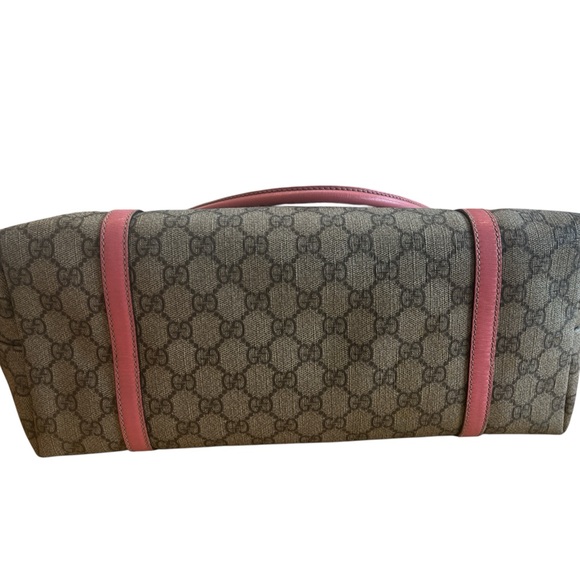Authentic Gucci GG Supreme Joy Tote - Pink Leather Trim - Picture 7 of 10